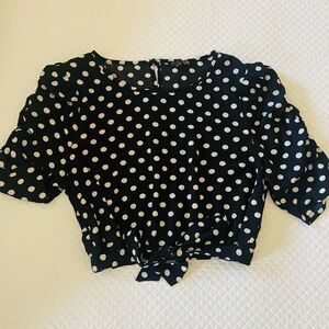 Polka Dot Black and White Women's Top
